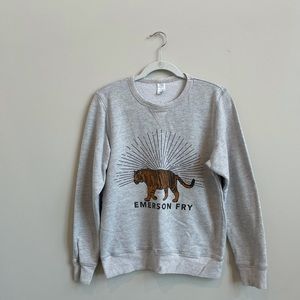 Emerson Fry tiger sweatshirt.